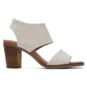 Toms Sandal Womens 11 Natural Majorca Cut Out Block Heels Old Money Clean Girl